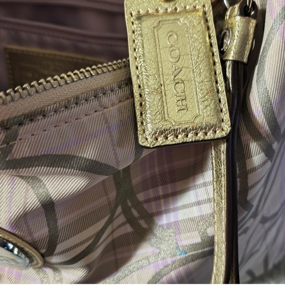 Coach Beige, Gold and Purple Hobo Bag - Picture 2 of 9